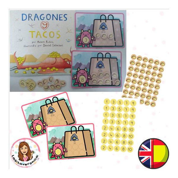 Contamos tacos. 5 de Mayo / Counting tacos. Dragons love tacos.