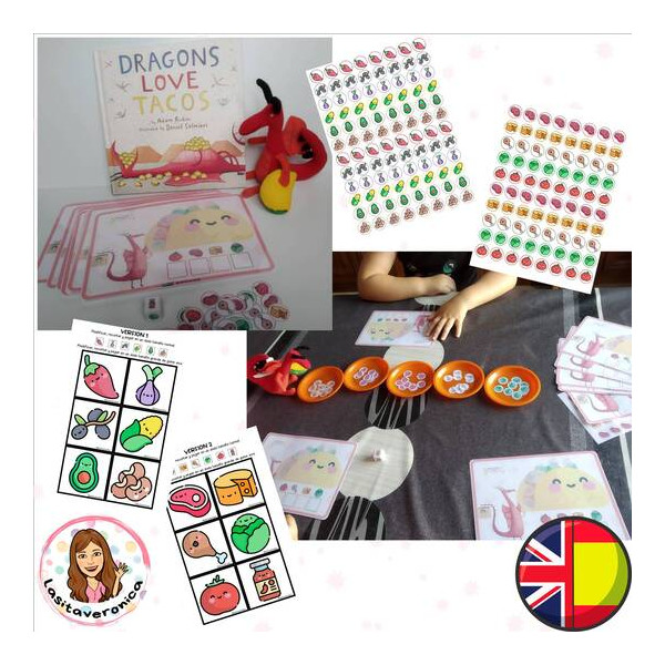 Completa el taco de tu dragón. Dragons love tacos.