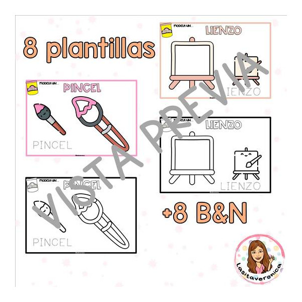 Plastilina Arte. Pintura / Art Playdough mats.