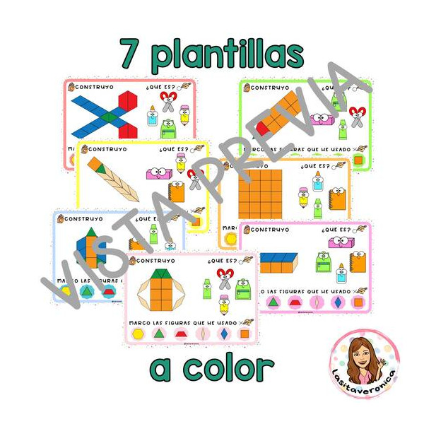 Pattern Blocks Vuelta al cole / Back to school Pattern Blocks. Math centers.