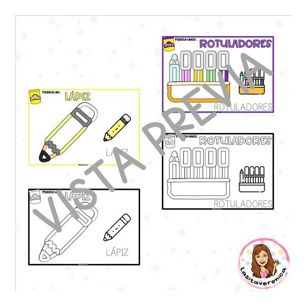 Plastilina Vuelta al cole / Playdough mats. Back to school. Spanish