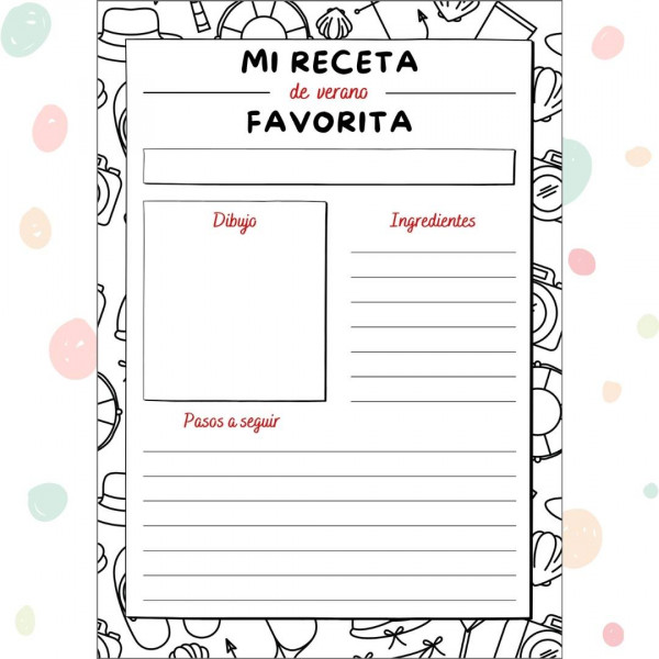 Libro de recetas (expresión escrita en verano)