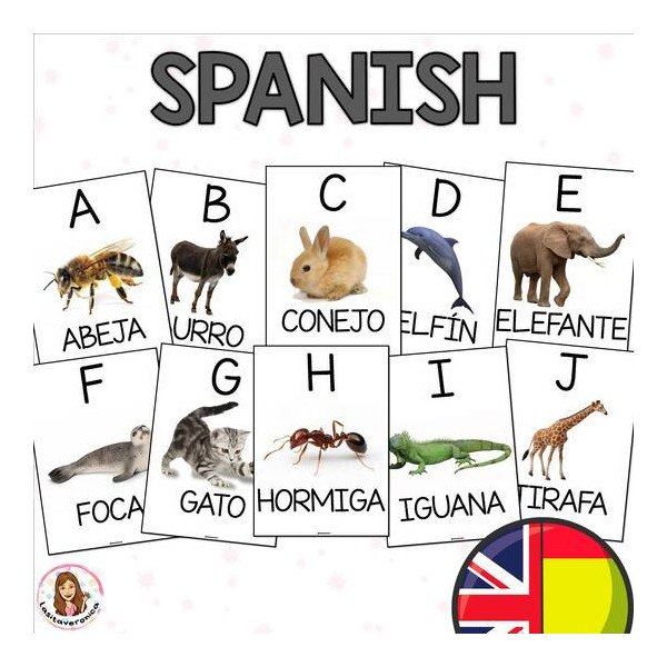 Abecedario de animales / Animal alphabet. Español e Inglés. Spanish. English
