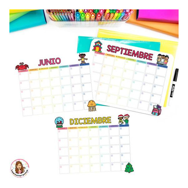 Calendario mensual. Monthly Calendar. Fill in. Spanish