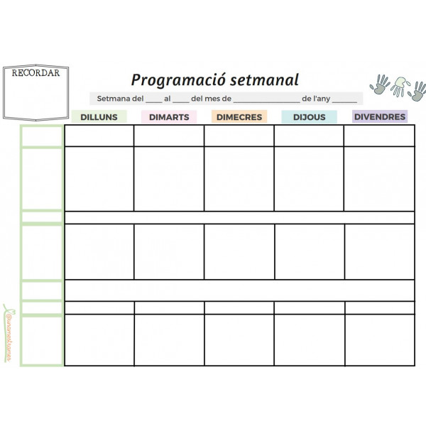 Quadern programació setmanal