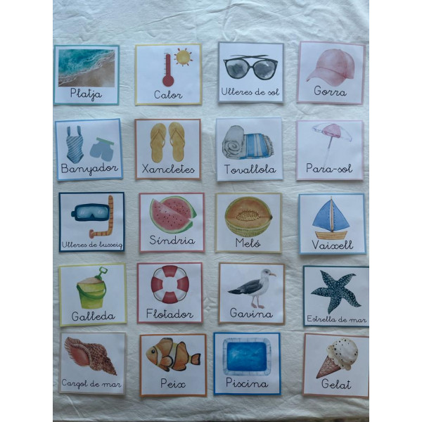 targetes vocabulari estiu