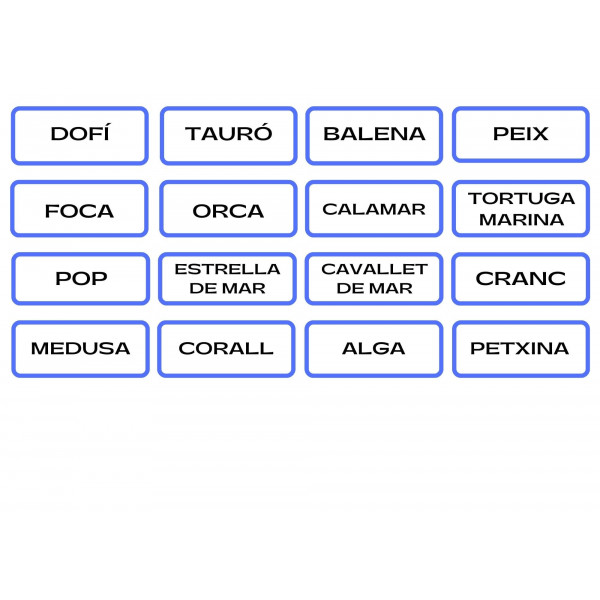 TARGETES 3 PARTS ANIMALS MARINS