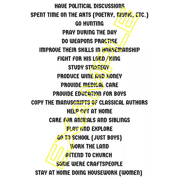 DAILY LIFE - MIDDLE AGES