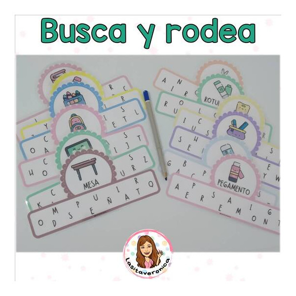 Buscadores de letras. Sopa de letras vuelta al cole. Identificar letras.