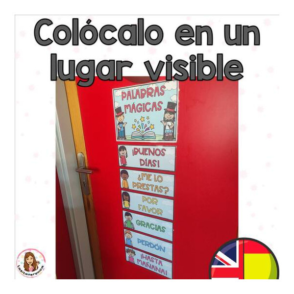 Palabras mágicas. Palabras amables. Kind Words.  Social skill. Word Wall Cards. Spanish. English