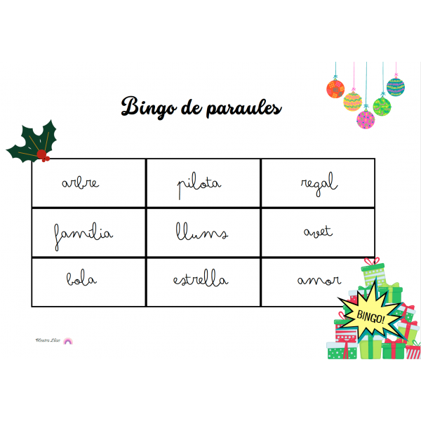 Bingo paraules -Nadal-