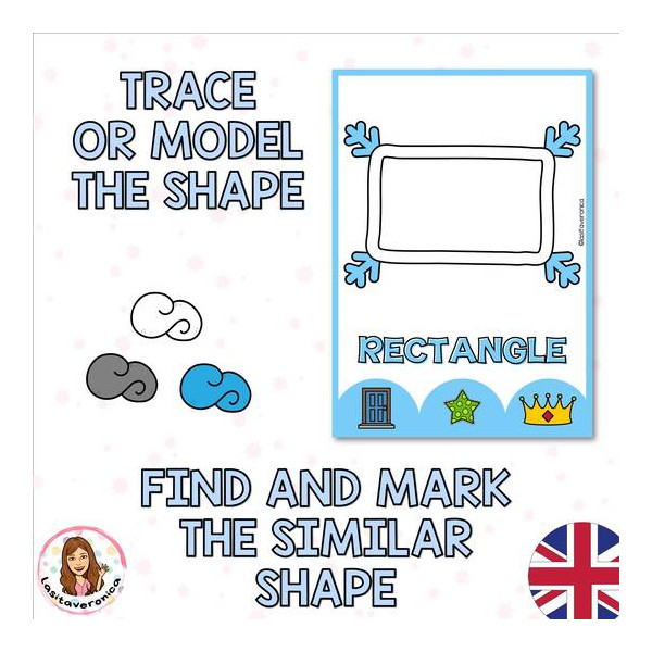 Modela con plastilina formas geométricas. Copos de nieve / Snowflake. English