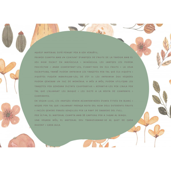 VOCABULARI DELS FRUITS DE LA TARDOR