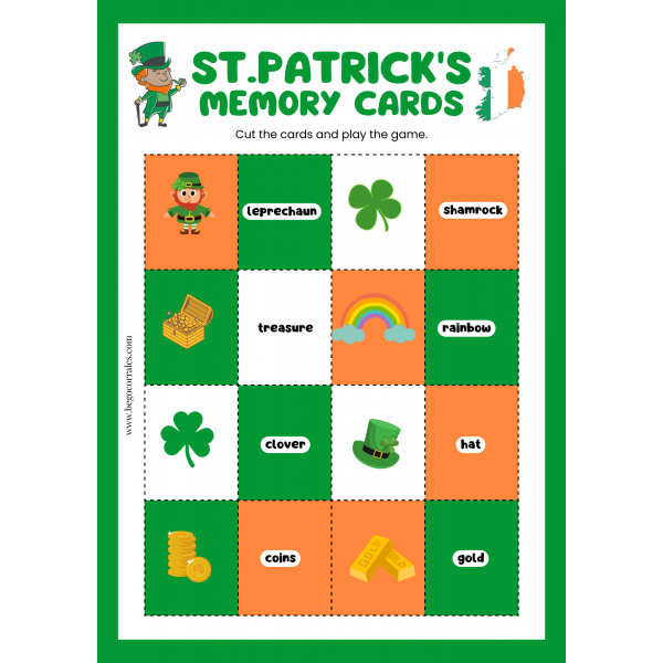 St.Patrick's Day wordsearch & memory game