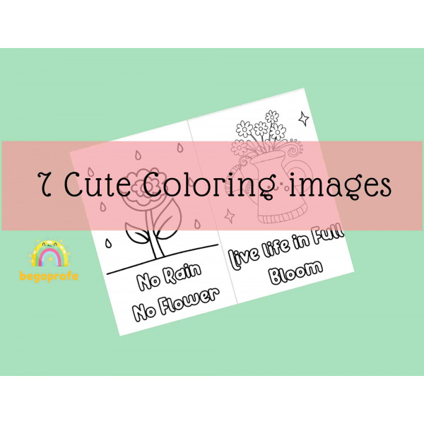 Spring emergent reader foldable mini book, coloring page, spring vocabulary