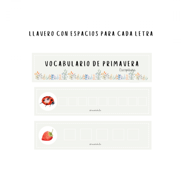 Escritura de palabras de la primavera (Castellano)