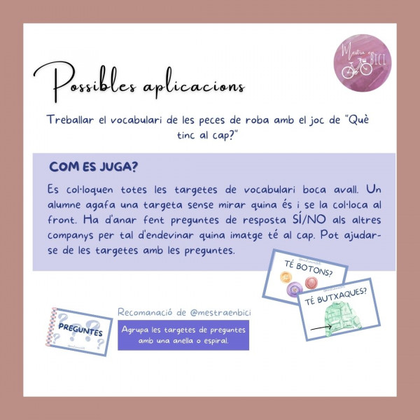 Què tinc al cap? Peces de roba