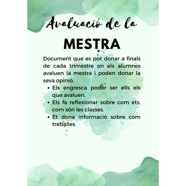 Avaluació de la mestra