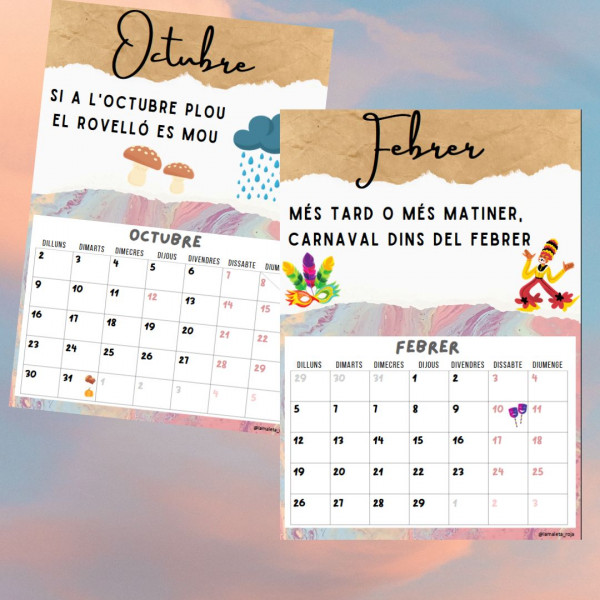 Calendari d'aula amb dites 23-24