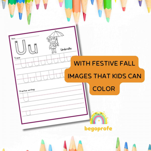 ABC’s of Fall alphabet writing center | Penmanship practice | Autumn coloring