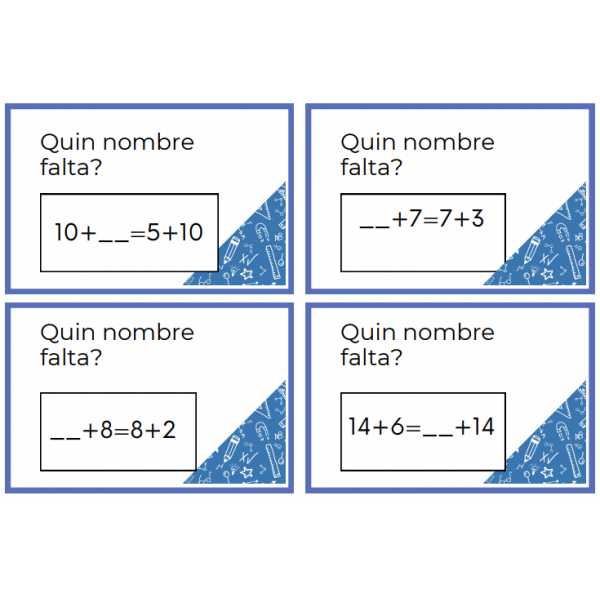 Targetes de reptes matemàtics