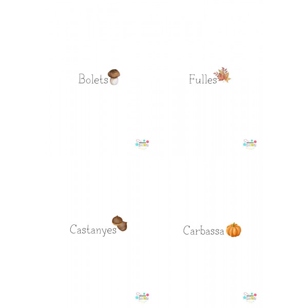 Targetes de vocabulari de TARDOR (4/pàgina)