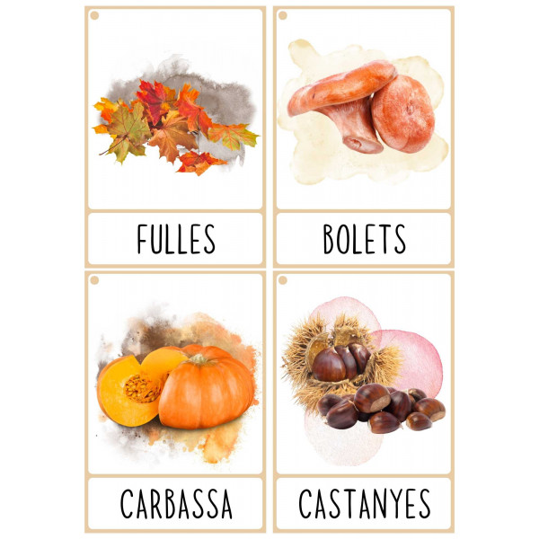 Targetes de vocabulari de TARDOR (4/pàgina)