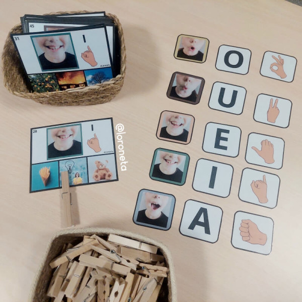 Tarjetas Principio Alfabético con articulemas y signos dactilológicos