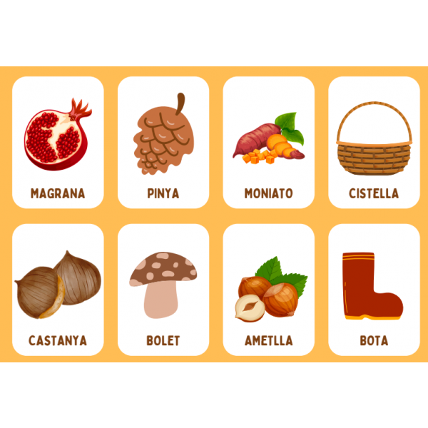 TARGETES VOCABULARI: LA TARDOR. 24 TARGETES