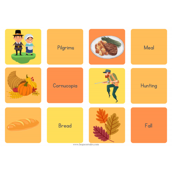 Thanksgiving Day memory cards