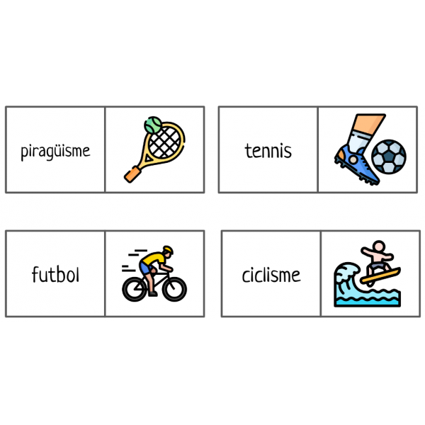 DÒMINO ESPORTS.Domino esports. 24 Targetes. LLETRA MAJÚSCULA I MINÚSCULA.