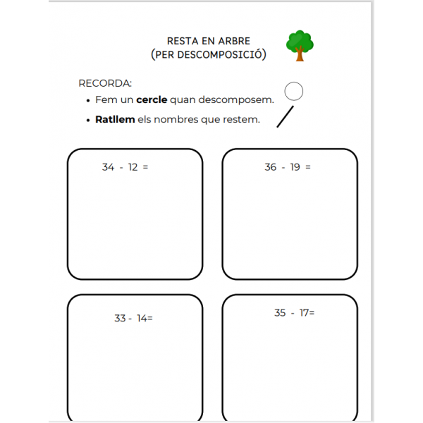 Restes en arbre. Per descomposició.