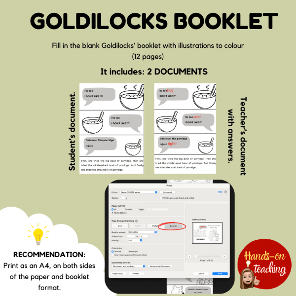 GOLDILOCKS BOOKLET