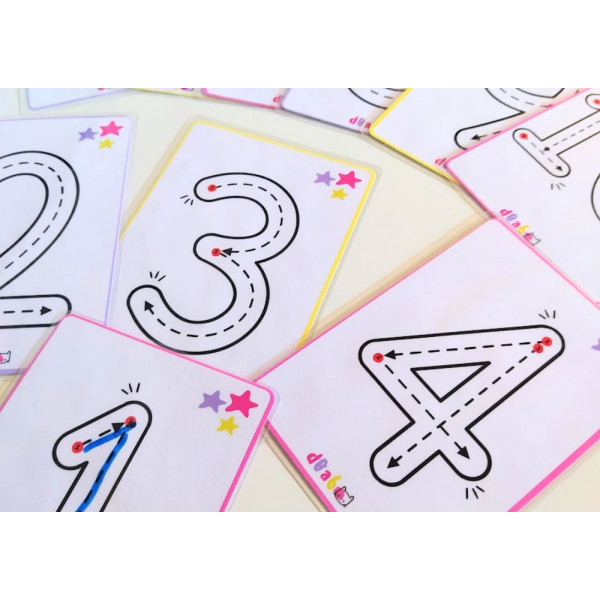 Flashcards amb traç número i quantitat
