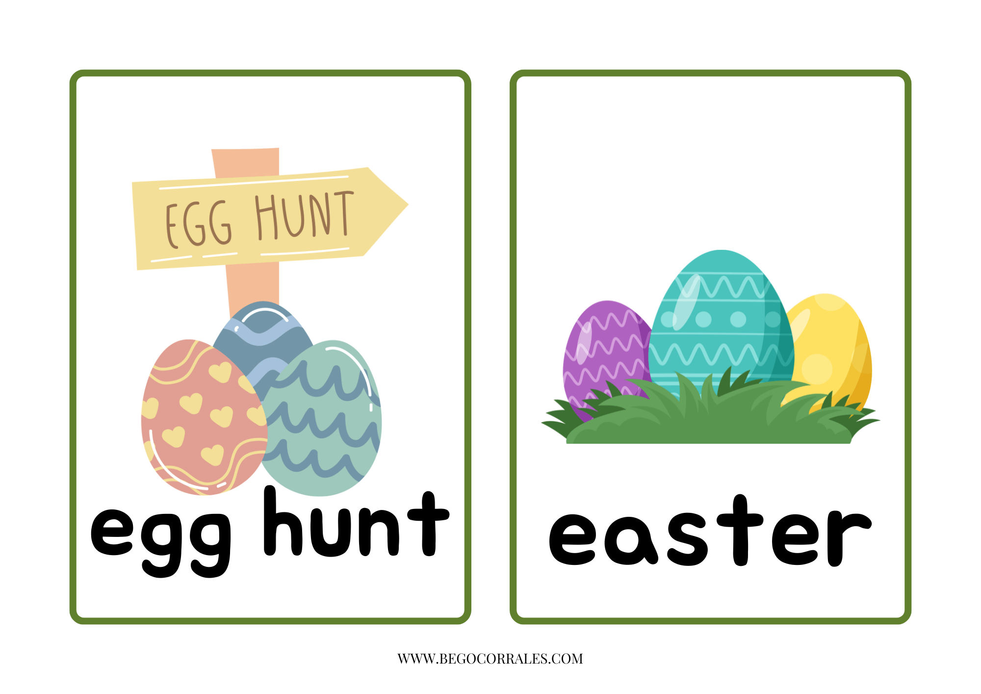 Profes Papel Tijera Easter vocabulary flashcards