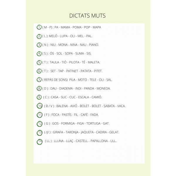 DICTATS MUTS SONS SEQÜENCIATS.