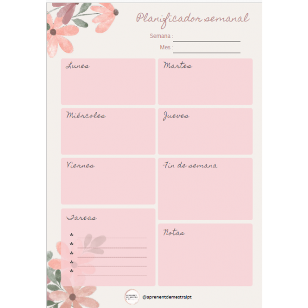 Planificadores semanales (plantillas) CAST CAT