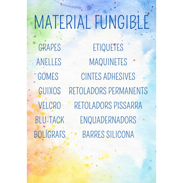 Cartells armari material “colors”