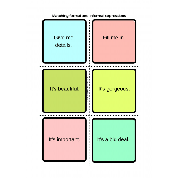 Formal and informal sentences