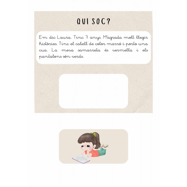 Comprensió lectora: Qui soc? ( lletra lligada)