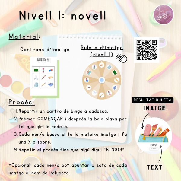 Bingo interactiu amb vocabulari de tornad a l'escola