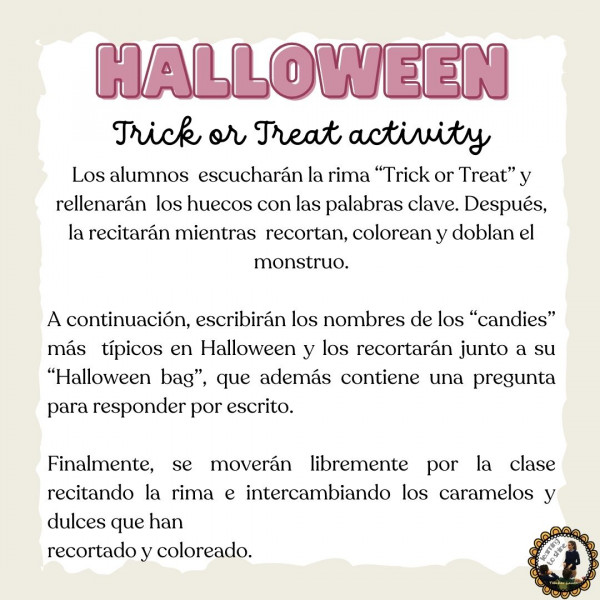 TRICK OR TREAT: RHYME, BAG AND CANDIES TO PLAY