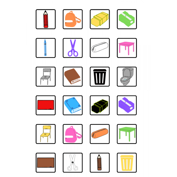 La meva motxilla: objectes de l'escola