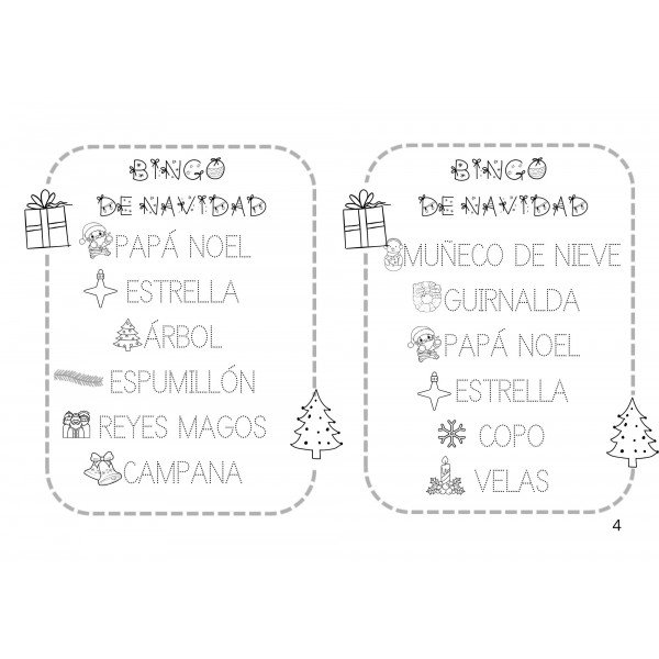 Bingo escritor Navidad