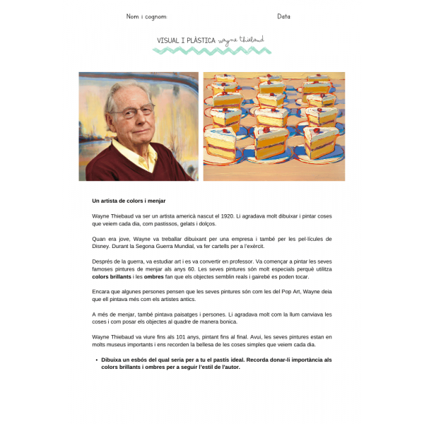 Tres propostes d'art (Wayne Thiebaud)
