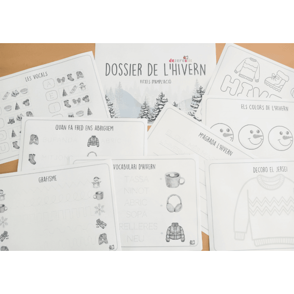 Dossier de l'hivern amb 36 pàgines per posar a l'àlbum.