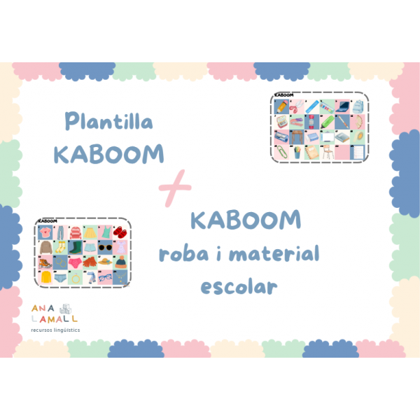KABOOM  CAT/CAS/ENG plantilla + roba + material escolar