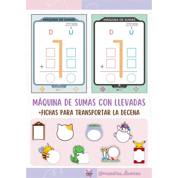 Máquina de sumas con llevadas (modelo videoconsola)