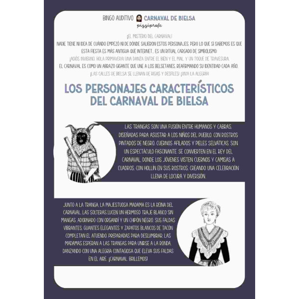 BINGO AUDITIVO · CARNAVAL DE BIELSA by @pizziprofe