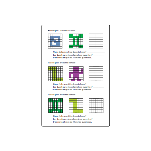 Àrees i superfícies (geometria): Activitats